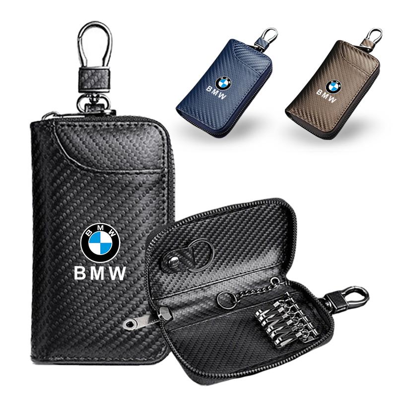 Carbon Fiber Car Styling Keychain Key Bag Anti-loss Wallet For BMW 1 3 5 7 Series X1 X3 X5 F10 F15 F16 F20 F30 F18 F25 M3 M4 E34