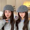 Wind beret anti-wear high-end fashion forward hat autumn and winter versatile face small knitted painter hat