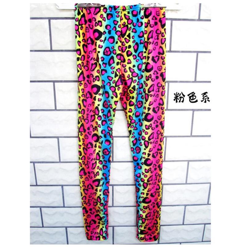 Sexy Animal Leopard Zebra Print Leggings Fluorescent Rainbow Gradient Elasticity Pants Leggings for Women Tights Fitness Yoga Pants