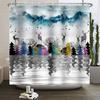 Chinese Ink Painting Landscape Shower Curtain Mountain Bamboo Modern Art Home Decor Bathroom Curtains Waterproof Shower Curtains