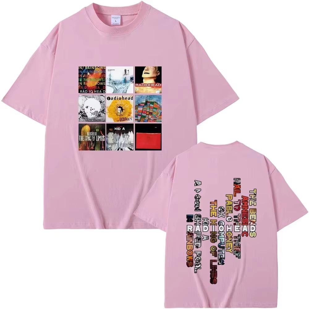 Radiohead Band Cotton Mens Oneck Shirt Music Album Graphics Womens Summer Rock Gothic HipHop High Quality Luxury Tshirt