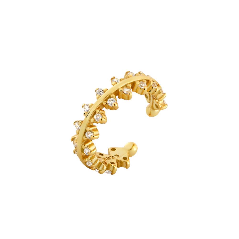 European & American Rhinestone Ear Cuff: S925 Sterling Silver, Full Rhinestone, Luxurious Clip-On, No Piercing Needed, Personalized Women's Earring