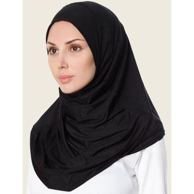 Malajský Křišťálový Konopný Okamžitý Hidžáb Jednobarevný Muslimský Islámský Šátek Arabské Šály Styl Malajsie Nosí se Přímo Turban Bandana