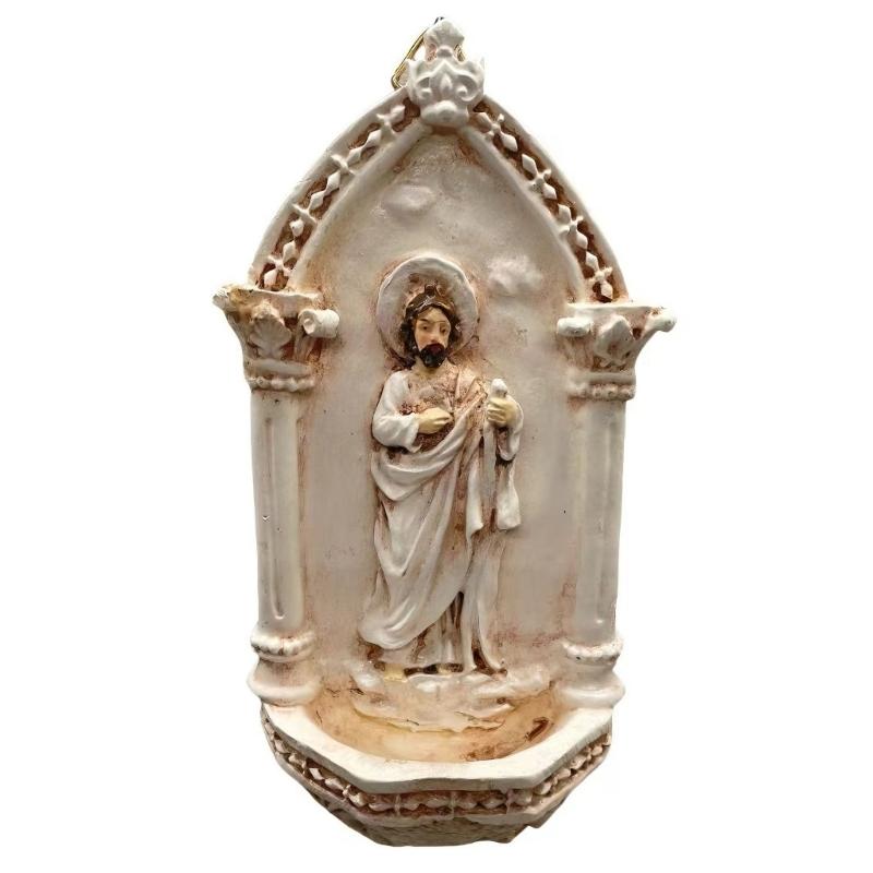 Catholic Holy Water Font Sant Jude Holy Water Font for Entrance Home Church Wall Hanging Decors First Communion Gift 1