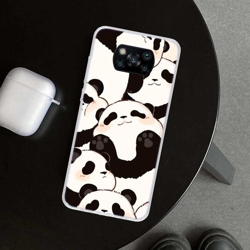 

Cartoon Cute Panda Bear Phone Case Cover for Xiaomi Poco X6 X5 X7 Pro F7 Ultra Redmi 15C 15 13C 13 12C 12 10C 10 10A 9C 9A 9T 9 Redmi 12