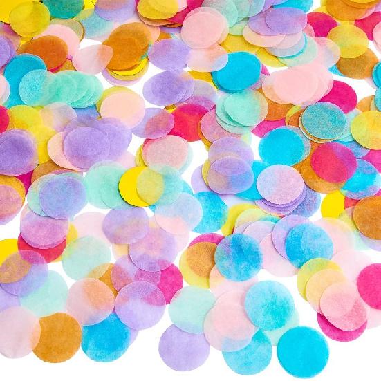 Hot Pink Orange and Gold Tissue Confetti Dots Table Decoration for Birthday Graduation Wedding Toss Groovy Fall Autumn Party, 1 inch in Diameter, 100