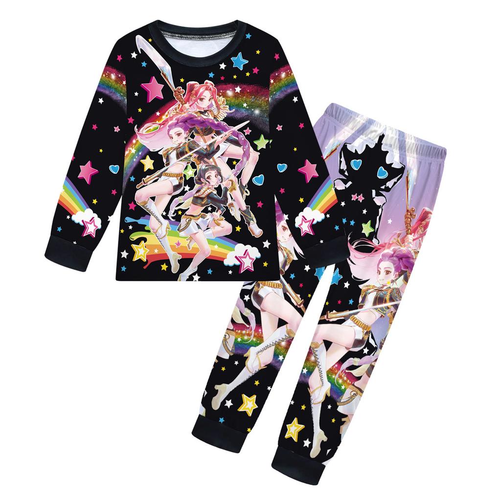 Children's Fashion Suit Skirt Round Neck Long Sleeve Top Pants