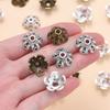 10pcs/Lot Antique Silver Color Alloy Leaf Flowers Bead End Caps for Jewelry Making Needlework Spacer Bead Caps DIY Accessories