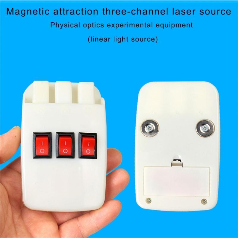 Magnetic Light Source 3 Direction Adjustable Optical Teaching Aid 3 Way Lighting Device for Physics Optics Experiment