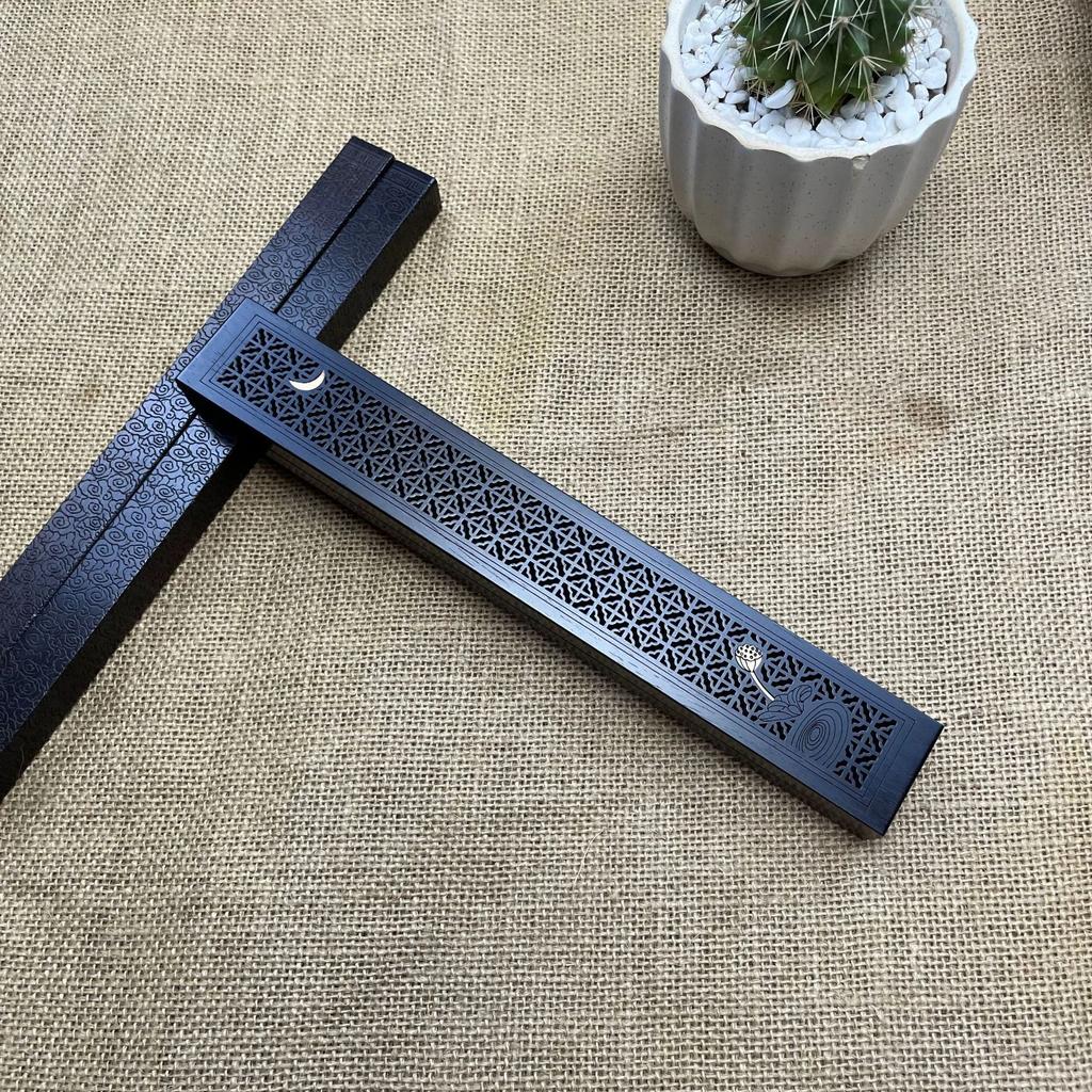 Handgemachter kreativer Räucherstäbchenhalter aus Holz für Aromatherapie, hohler Räuchergefäß aus Holz, Räuchergefäß-Box, Holzschnitzerei, Kunsthandwerk, chinesisches Geschenk