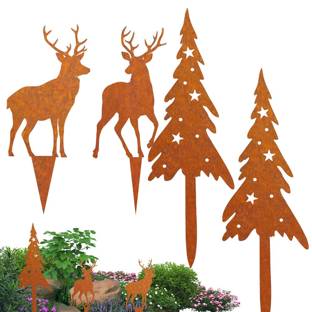 Садовые колышки Декоративные уличные металлические колышки Декоративные для сада Погодоустойчивые Железное искусство Украшение Палочки Для улицы Фермерский дом