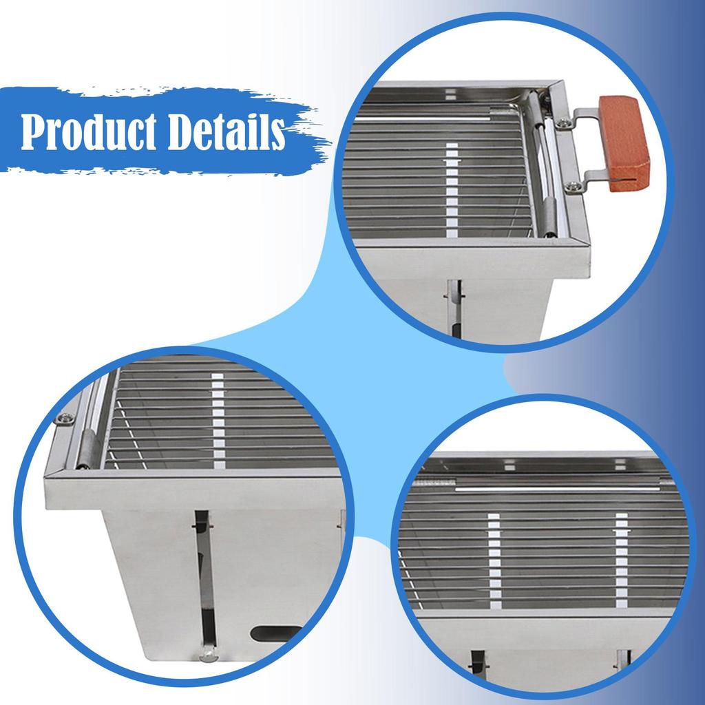 Folding Grill Camping Barbecue Grill Portable Sturdy Barbecue Rack for Lakeside