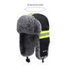 Reflektierende Winter-Trappermütze zum Radfahren Hohe Sichtbarkeit Warm Thermisch Fellige Ohrenklappen Mützen mit Abnehmbarer Brille
