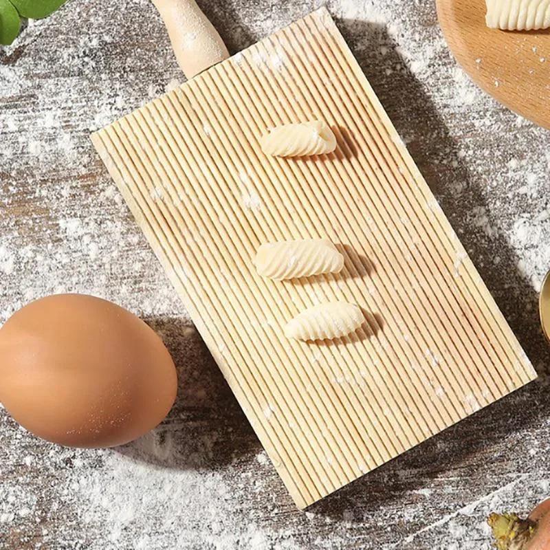 Wooden Pasta Kneading Panel Pasta Striped Shape Kneading Panel Traditional Pasta Making Tool Household Kitchen Accessories