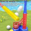 T-Ball Set for Kids Ball Launcher T Ball Stand Baseball Bat And 6 Baseballs Set Toddlers Outdoor Toys for Boys Girls