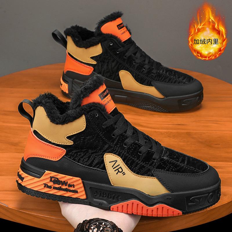 

Men s shoes new sports high-top board shoes youth versatile classic fashion trendy shoes velvet thermal casual shoes 39