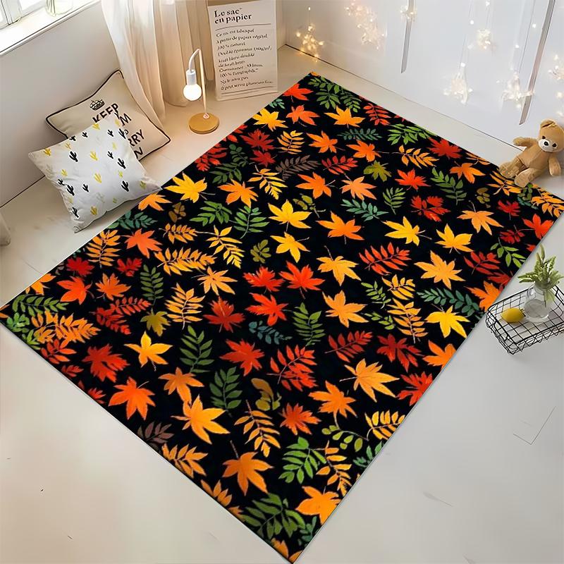 Autumn Leaves Patterned Anti-Slip Rug - Non-slip rug suitable for living room and bedroom sofas.