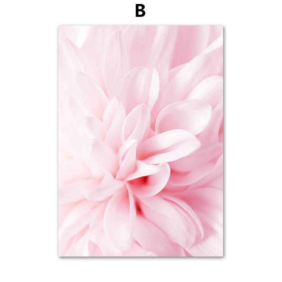 Pink Rose Peony Dahlia Lily Flowers Wall Art Canvas Painting Nordic Posters And Prints Wall Pictures For Living Room Girl Decor