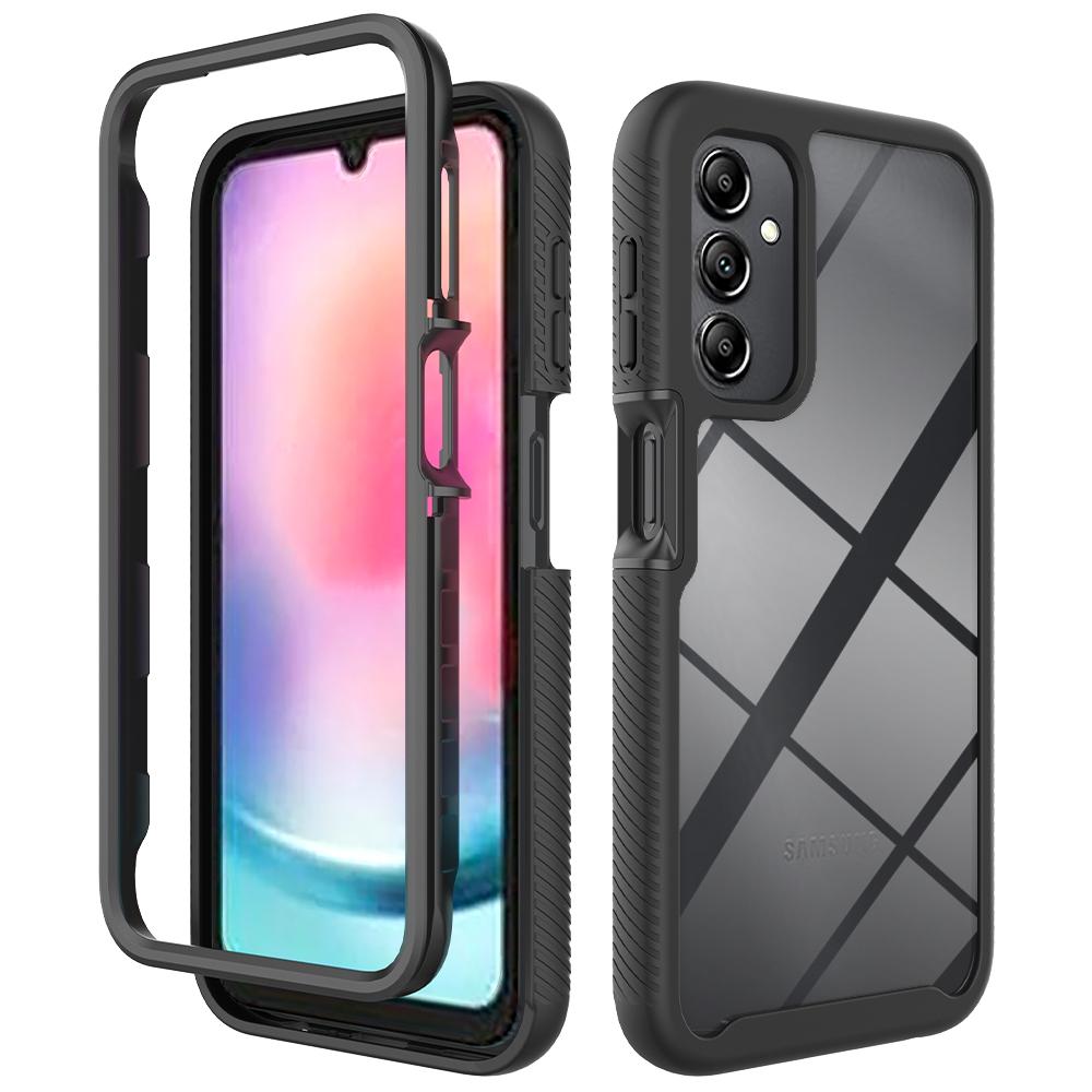 

For Samsung Galaxy A24 4G (162.1 x 77.6 x 8.3mm) Anti-drop Cell Phone Case Acrylic+PC+TPU Phone Cover Black
