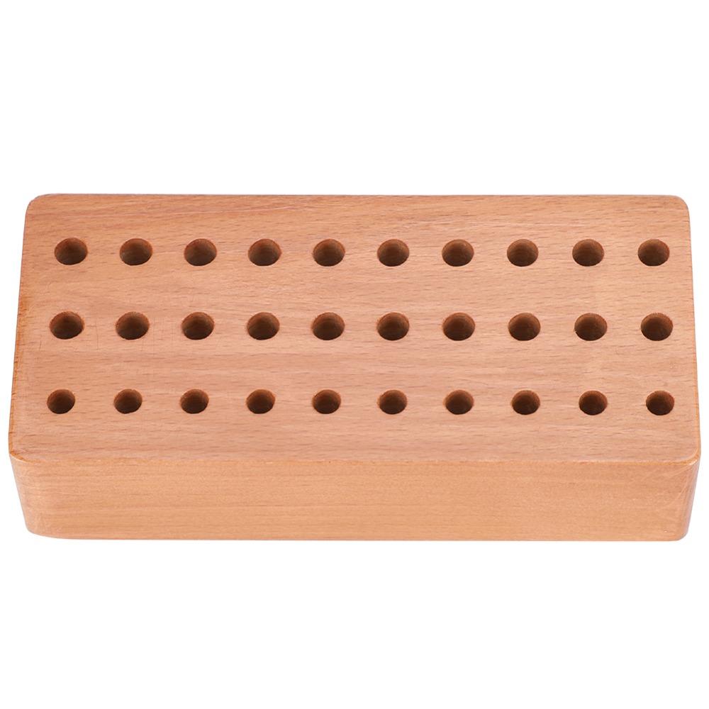 Compact Size Screwdriver Holder Rack 30 Holes Tool Storage Organizer Wood Tools Stand Watch Repair