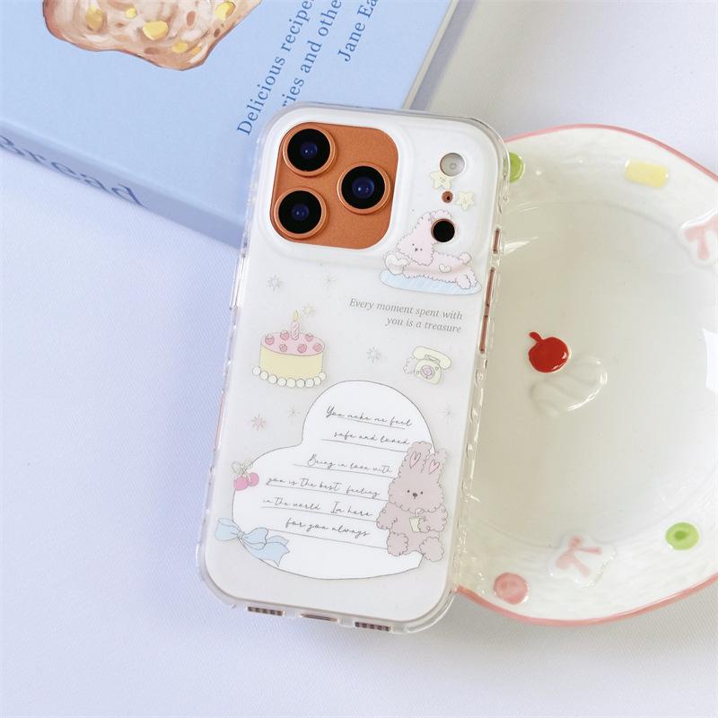 

Korean Style Sweet Bunny Cake iPhone 17 Pro Max Case - Double Layer for Women 16Pro Max
