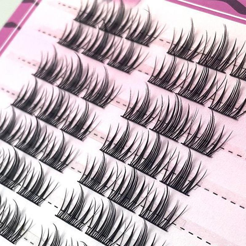 Camellia Series Large Capacity Eyelash Book Manga False Eyelashes Natural Long Curled Thin Stem Segmented False Eyelashes