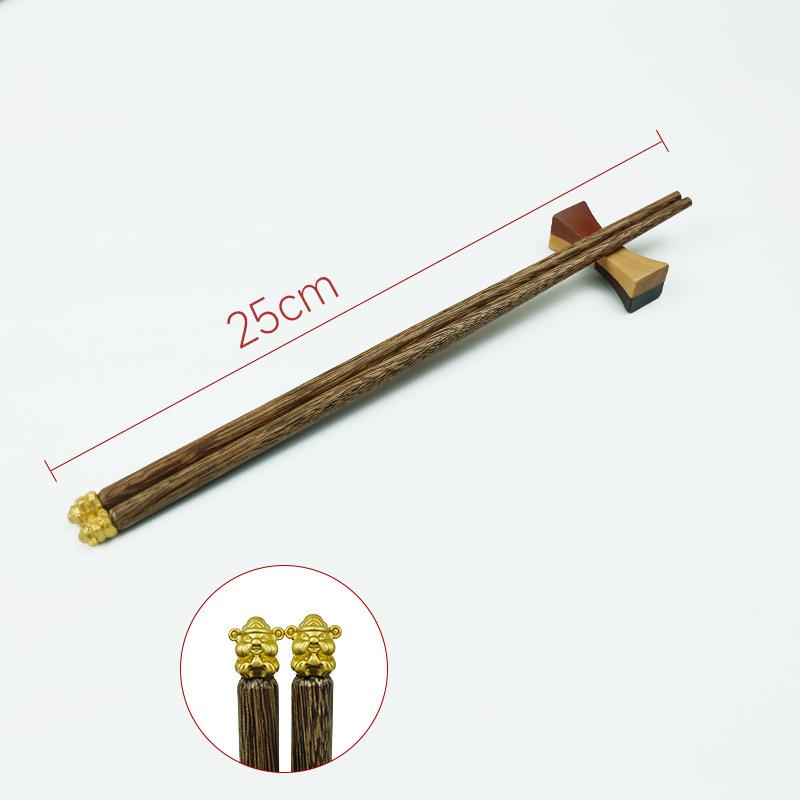 5 Pairs of Chicken Wings Wood Auspicious Meaning Wooden Chopsticks Five Meal Gifts Solid Wood Chopsticks Tableware 25cm