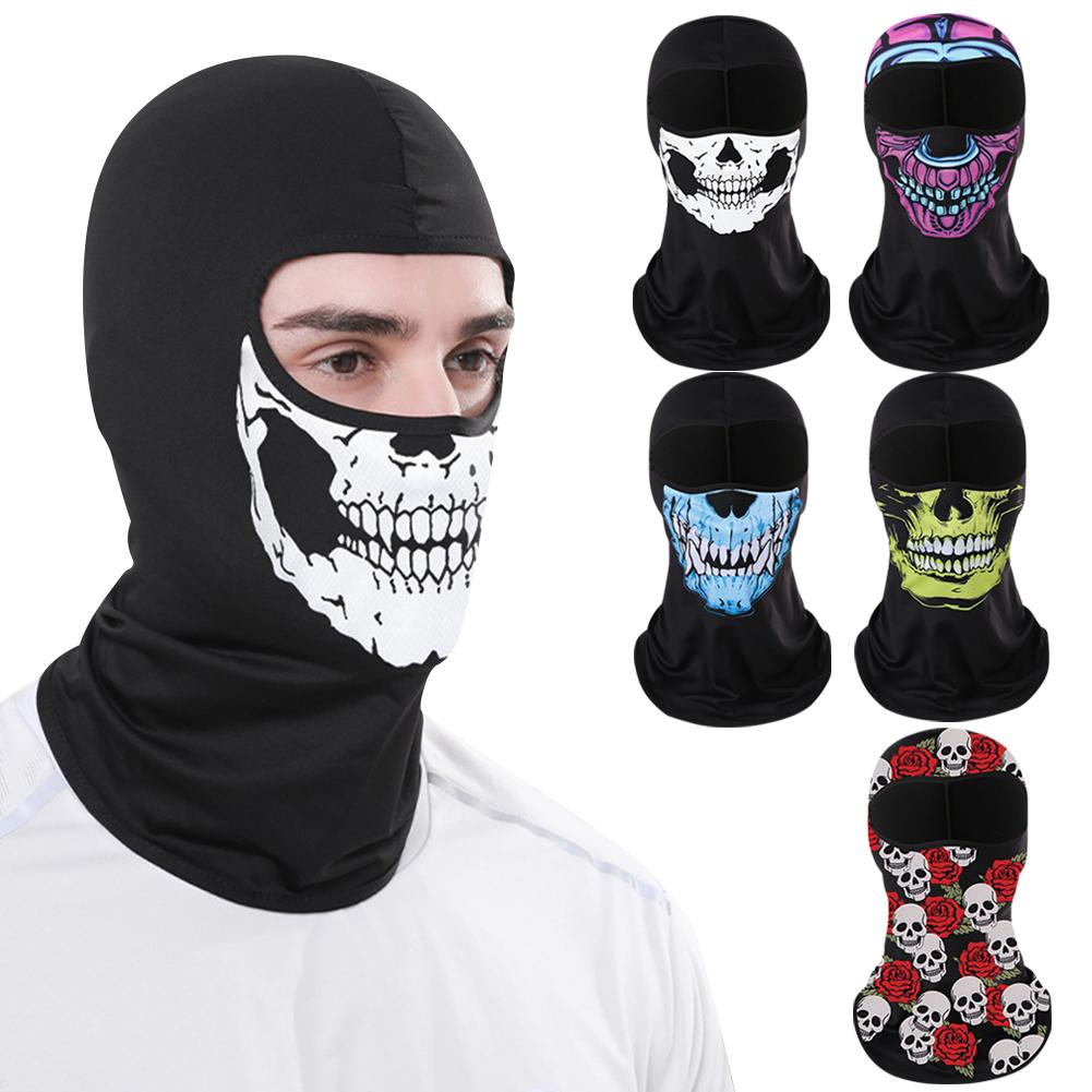 Unisex Balaclava Ghost Face Mask Scary Skeleton Skull Face Mask for Halloween Cosplay Mask for Outdoor Sport Motorcycle Facemask
