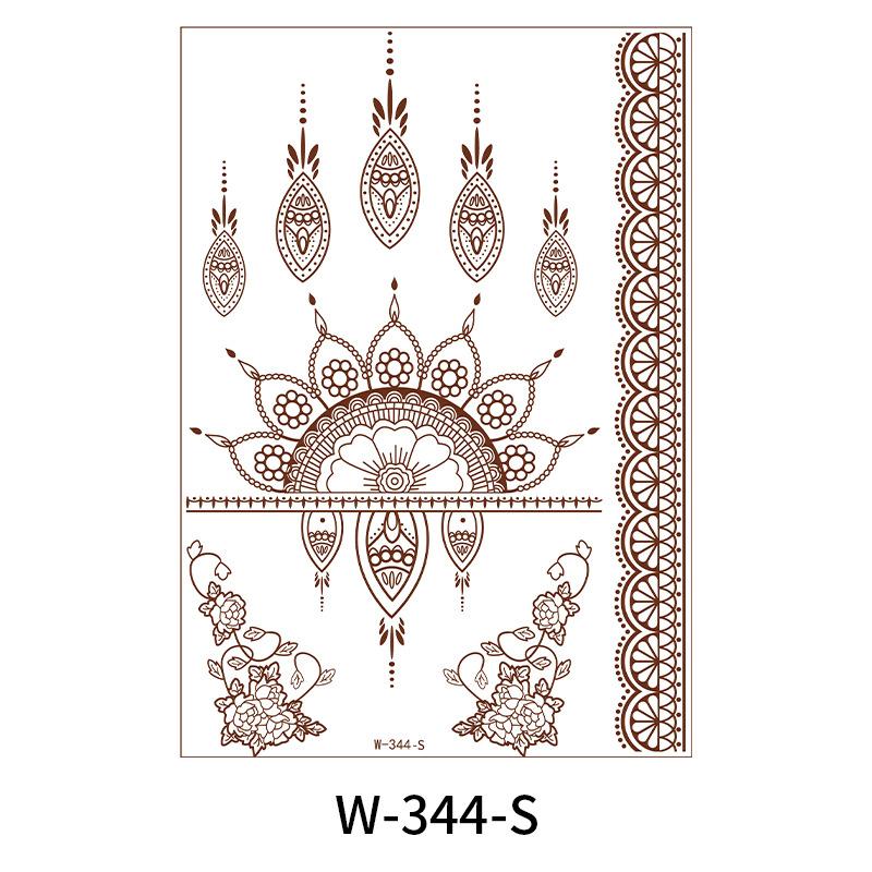 Indian Lace Tattoo Sticker Reddish-Brown Waterproof Tattoo Sticker