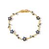 Tide Multiple Color Flower Rhinestone Branch Leaf Bracelet Dopamine Niche Sense Copper Women's Bangle Gifts