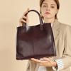 Genuine Leather Large Tote Handbags For Women  Trend Designer Vertical Work Ladies Shoulder Crossbody Bags