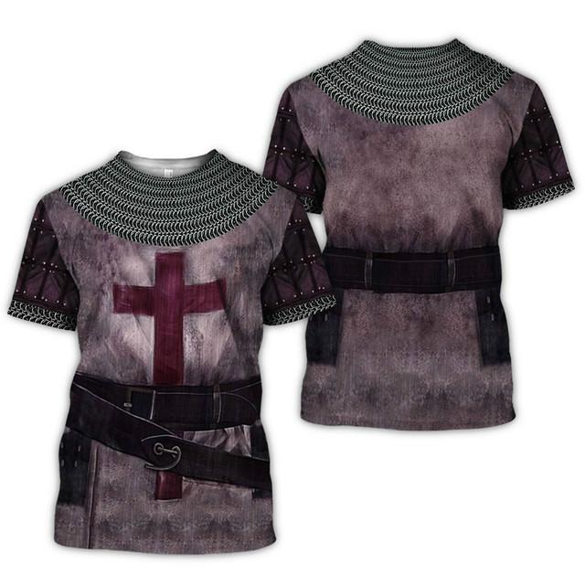 Dobře vypadající templářské oblečení s 3DT potiskem košil Harajuku s krátkým rukávem nejprodávanější letní novinka novinka