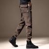 Pantalons de jogging amples rayés en velours côtelé pour hommes