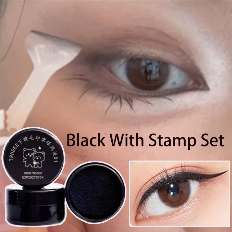 

Waterproof Lower Eyelash Stamp Set New Easy To Use Quick Dry Eye Liner Portable 0.01mm Tip Lower Lash Stamp With Ink 2 In 1