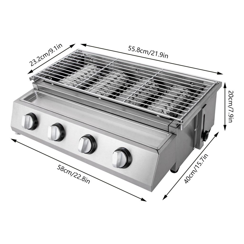 Portable BBQ Propane Gas Stove Grill Stainless Steel Patio Garden Barbecue Grill Small Outdoor Cooking Tools