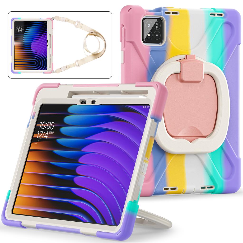 360 Rotating Kids Case Universal for Xiaomi Poco Pad X1 8 7 Pro 2025 2024 11.2 Armor Stand Cover with Handle Grip Shoulder Strap