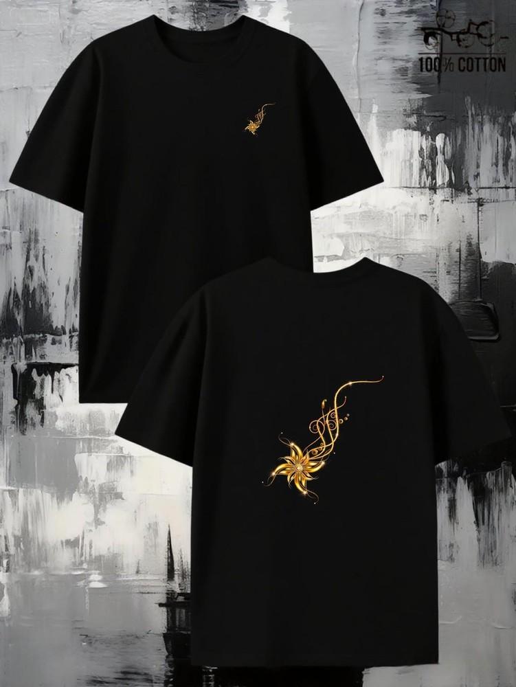 

Floral Design T-Shirt for Men Stylish and Comfortable Cotton Tee - Fashionable r Unisex T-Shirt XXL