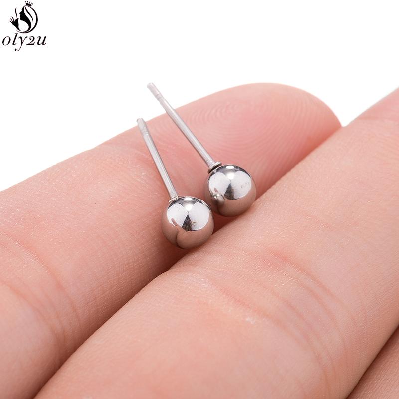 Simple Yoga Om Earring Ball Star Tree Cross Bicycle Stainless Steel Stud Earrings for Women Men T Bar Ear Piercing Gift