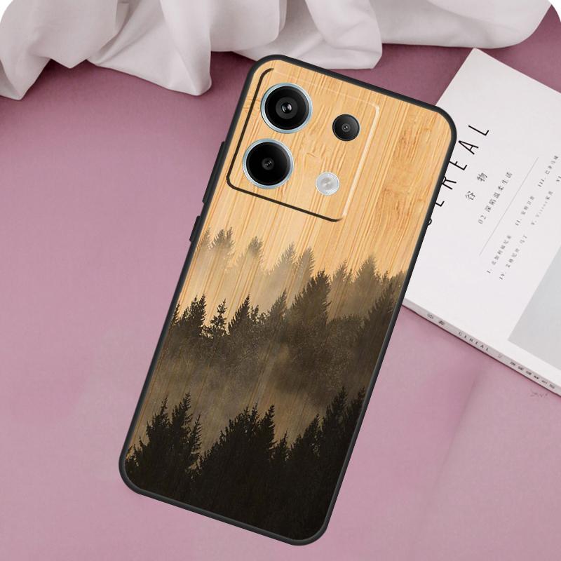 Tree Flower Bamboo Wood Case For Xiaomi Redmi Note 13 Pro 14 12 11 10 9 11S 12S Redmi 15 14C 10C 12C 13C 15C Cover