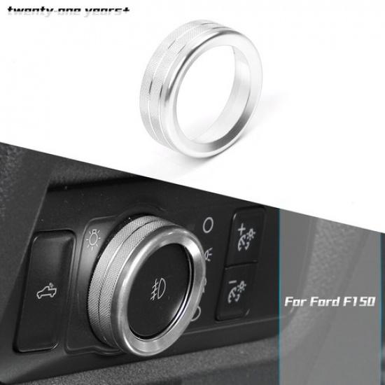 Headlight Switch Knob Cover Ring For Ford F150/Bronco/Bronco Sports + Silver