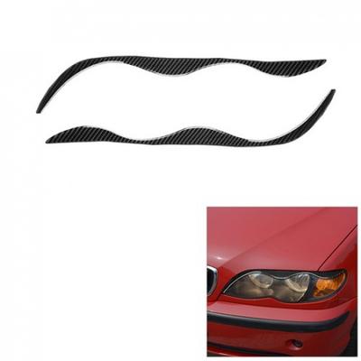 Carbon Fiber Headlight Eyebrows Eyelids Cover Trim For BMW 3Series E46 1998-05