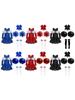 Girls Cheerleading Outfit Long Sleeve Off Shoulder Sequins Dress with Bowknot Headwear Hand Flowers