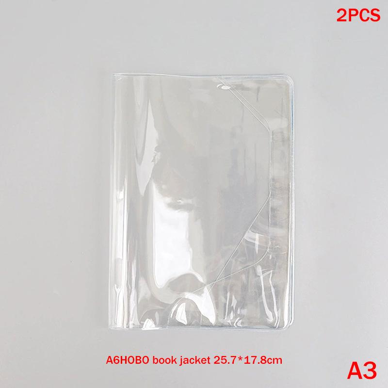 2Pcs Waterproof Pvc Transparent Protective Sleeve For A6 A5 Notebook Journal Planner Book Diary Protect Cover Office Supplies