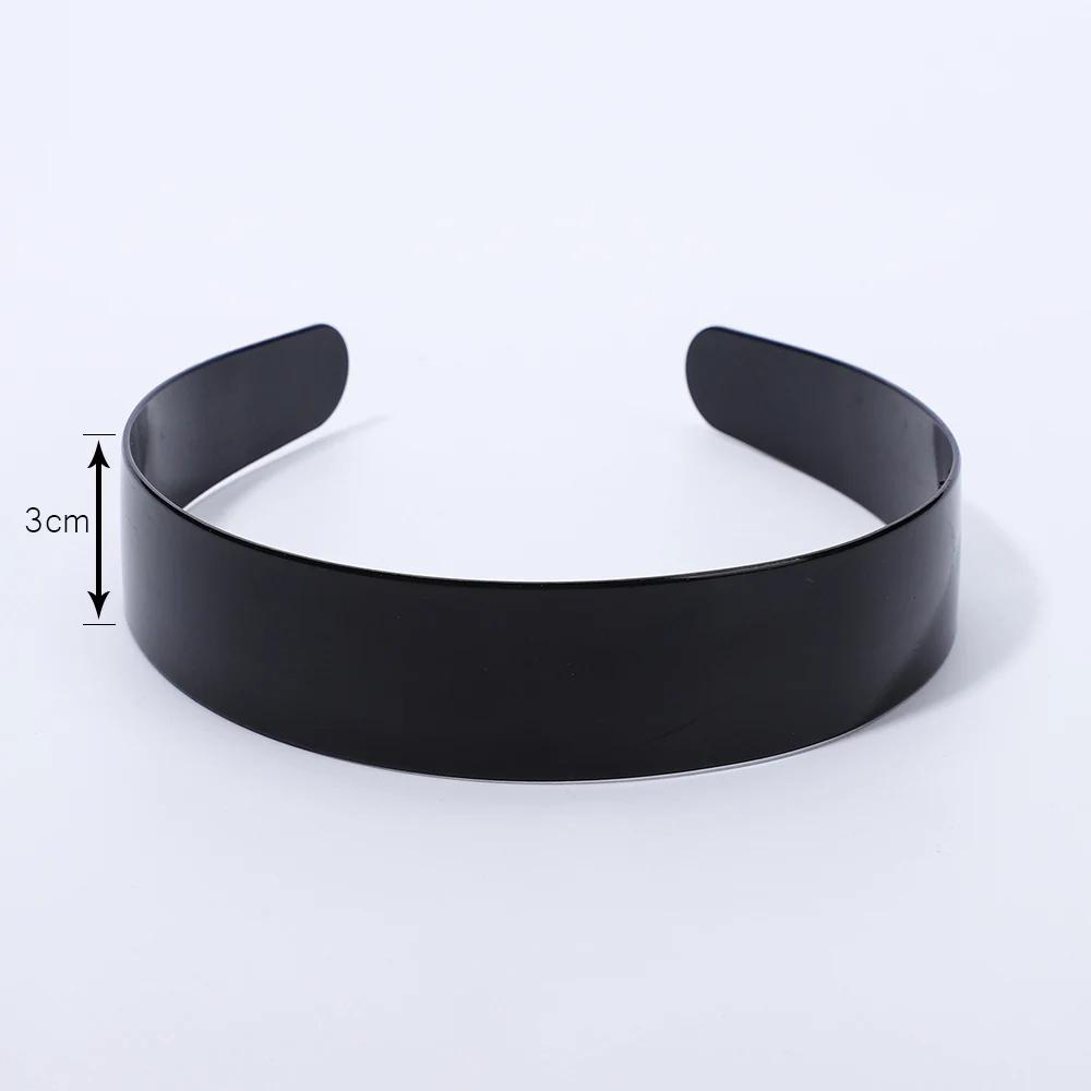 1/7pcs Simple Women Headbands Fashion Head Band for Girls Solid Black Color Casual Hair Accessories Plastic Headbans