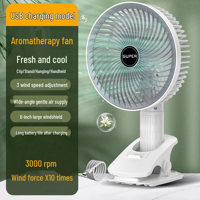 Portable USB Clip Fan: Handheld, Desktop, Baby Carriage, Outdoor, and Bedside Charging Fan