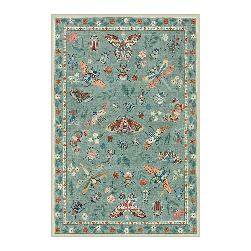 Rug for Living Room Carpet Large Size Bedroom Bedside Floor Mat Green Insect Carpets Tropical Rainforest Home Decoration Rugs