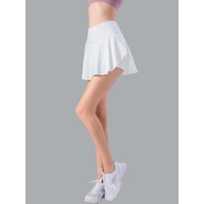 Hoher elastischer Falten-Tennisrock mit Anti-Exposure-Shorts - Schnell trocknender Fitness-Yoga-Rock für Damen