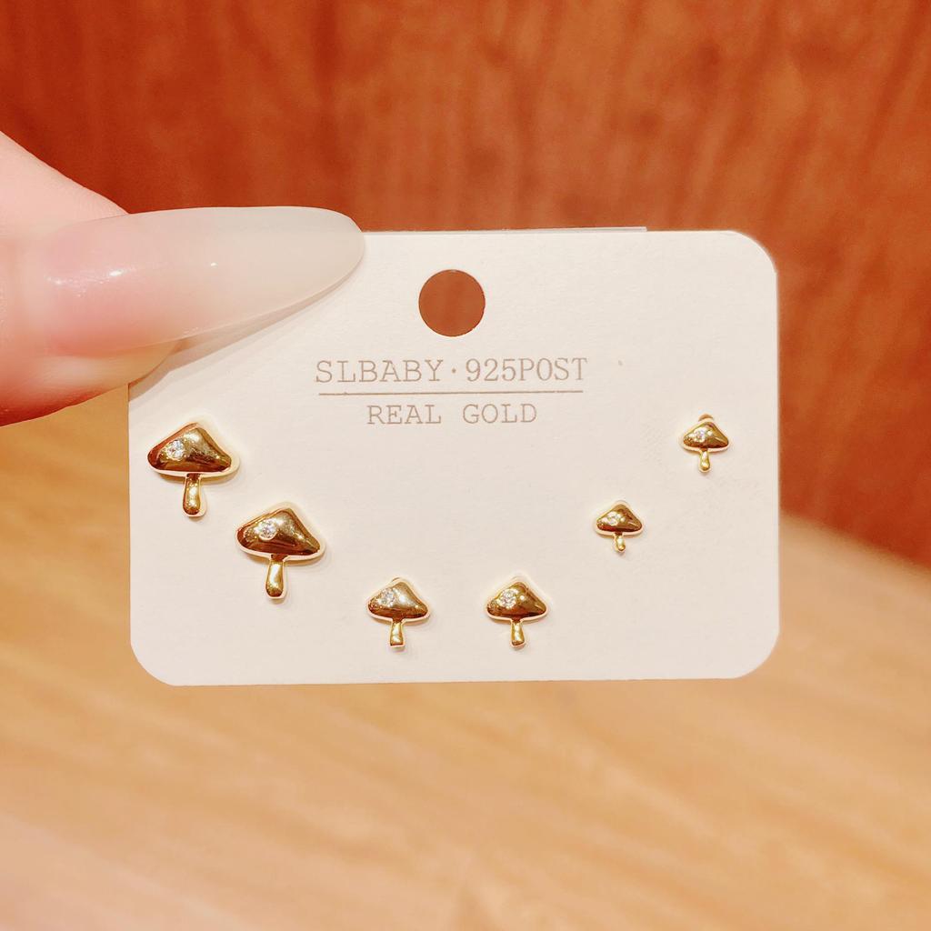 Environmentally Friendly Nickel-Free Gold Plated Women's Stud Earrings - High-End, Simple, Versatile Design