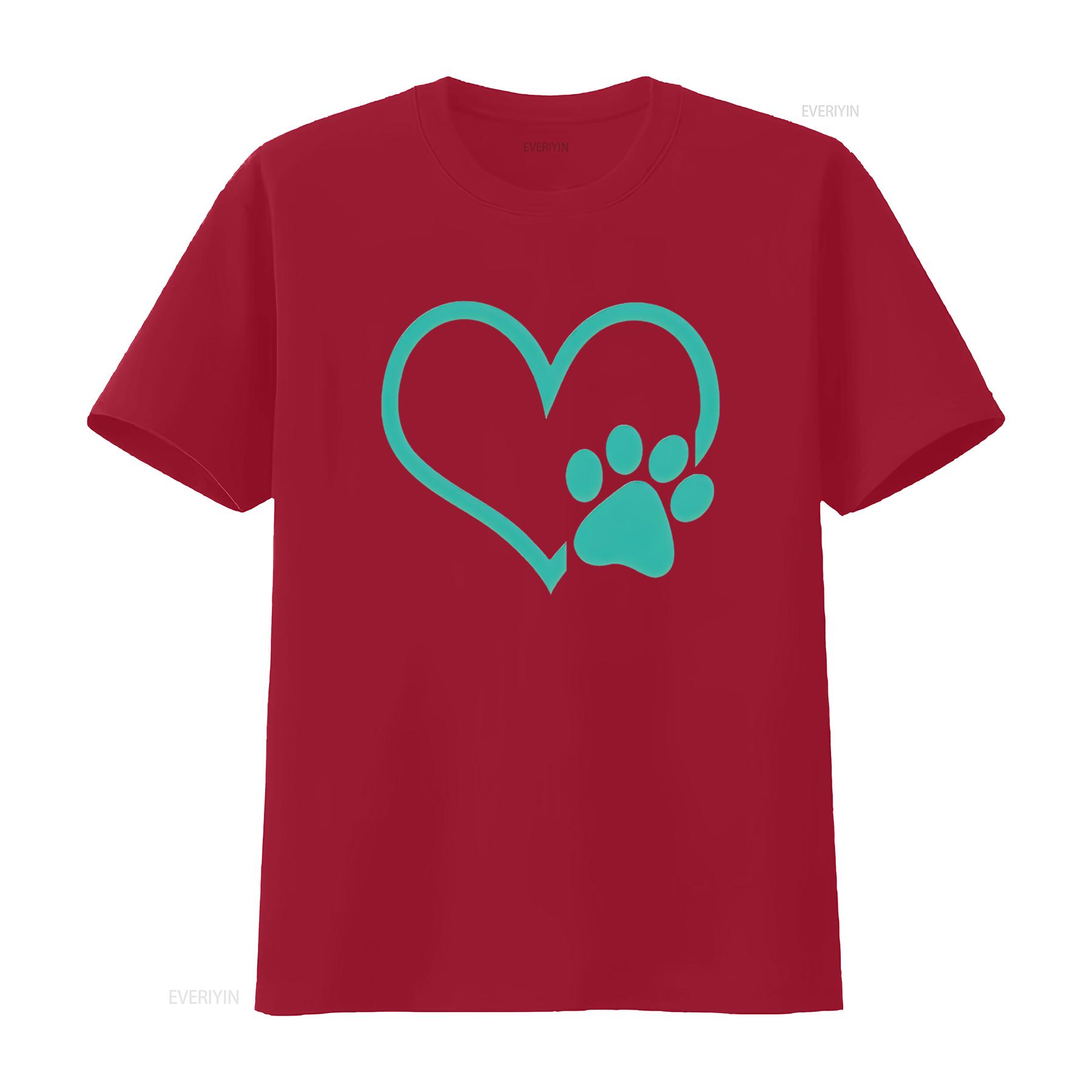 

Teal Heart With Paw Print Women s Plus Size T Shirt Black 2X Large vintage Washed Stylish graphic Stretched streetwear homme S