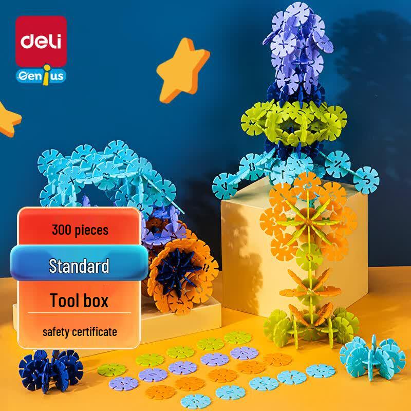 Deli 300-Piece Snowflake Building Blocks Set 74553 Box